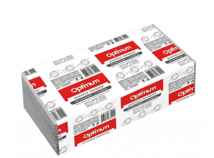 OPTIMUM Рушник паперовий V-скл. сірий макулатурний 160 шт